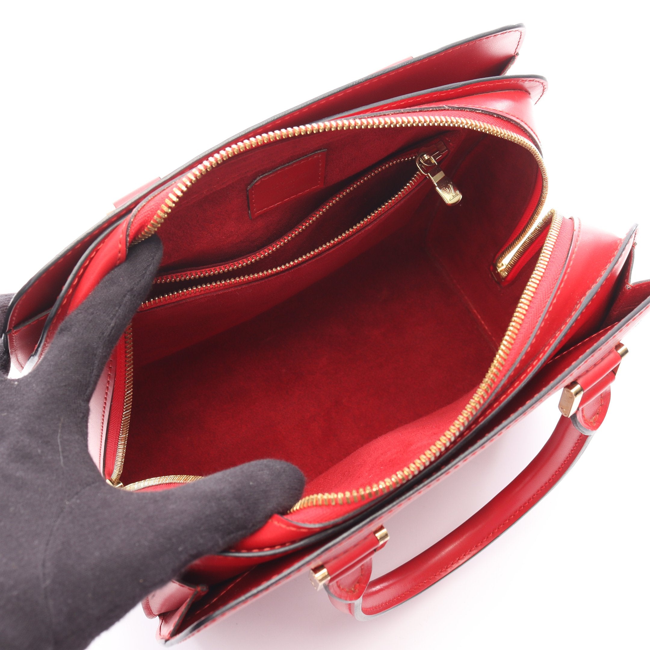 ポンヌフ エピ カスティリアンレッド ハンドバッグ レザー レッド ルイ