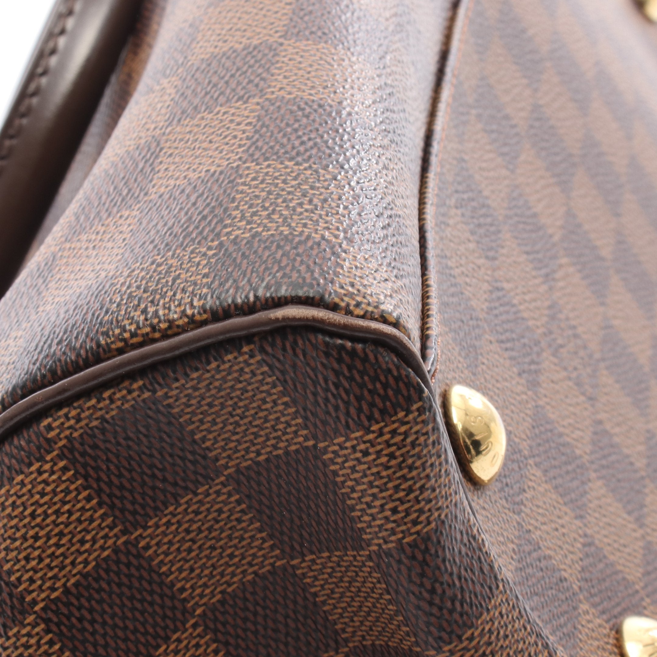 トレヴィPM ダミエエベヌ ハンドバッグ PVC レザー ブラウン 2WAY ルイ