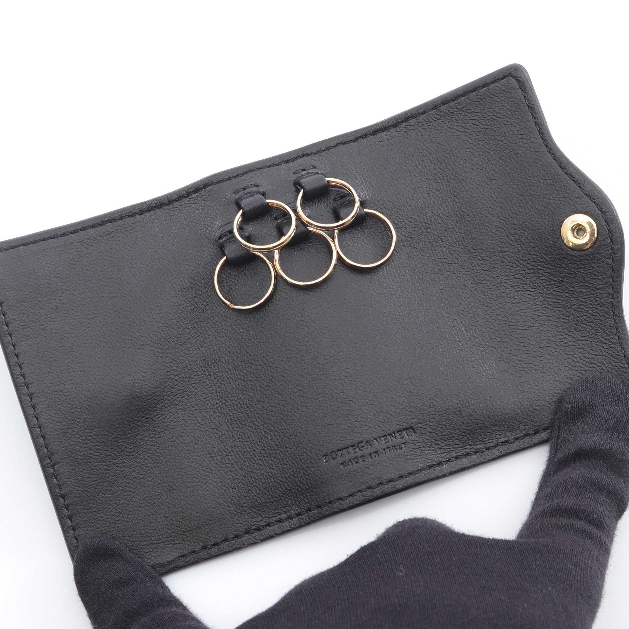 イントレチャート 5連 キーケース レザー ブラック ボッテガヴェネタ