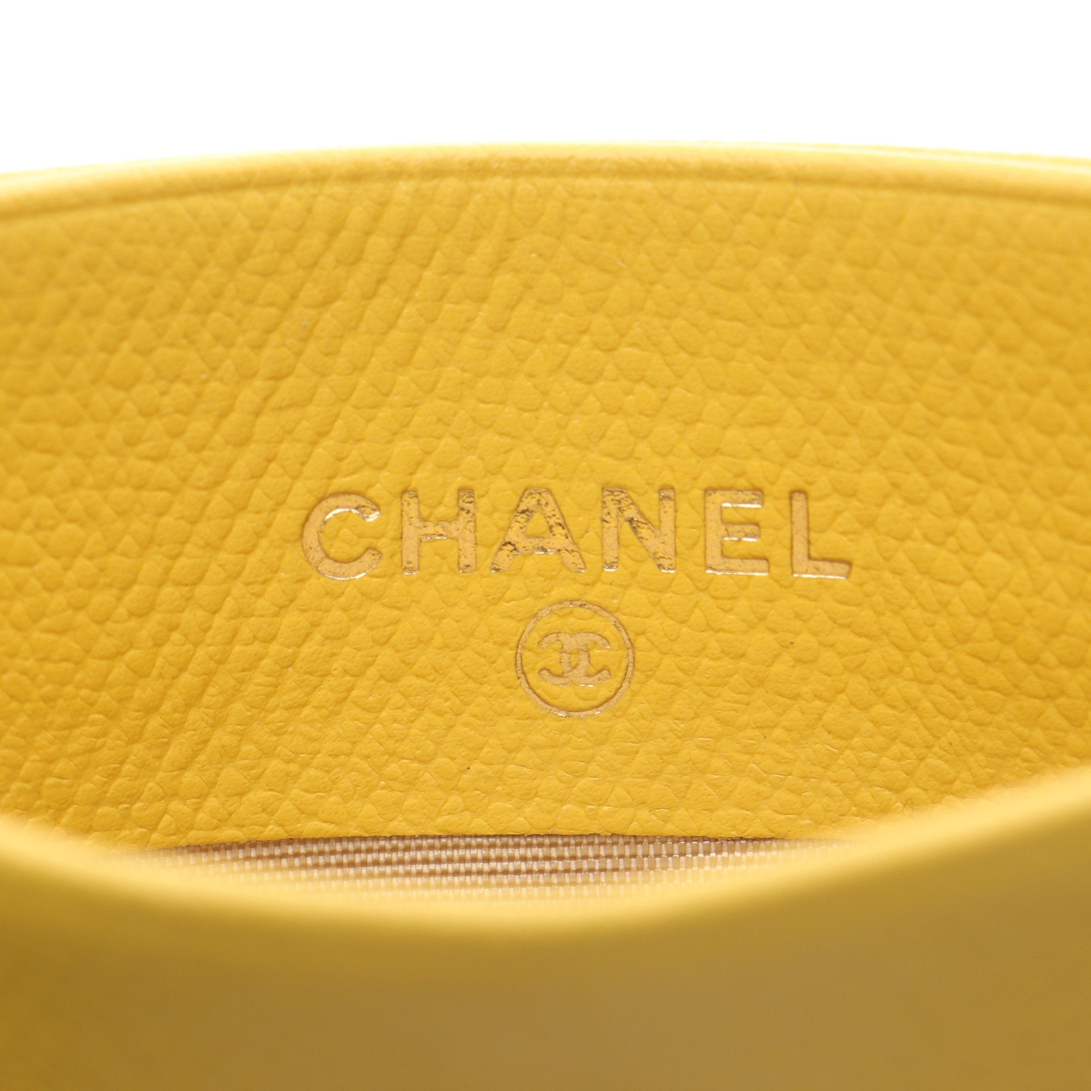 ココボタン カードケース レザー イエロー ゴールド金具 シャネル – RECLO