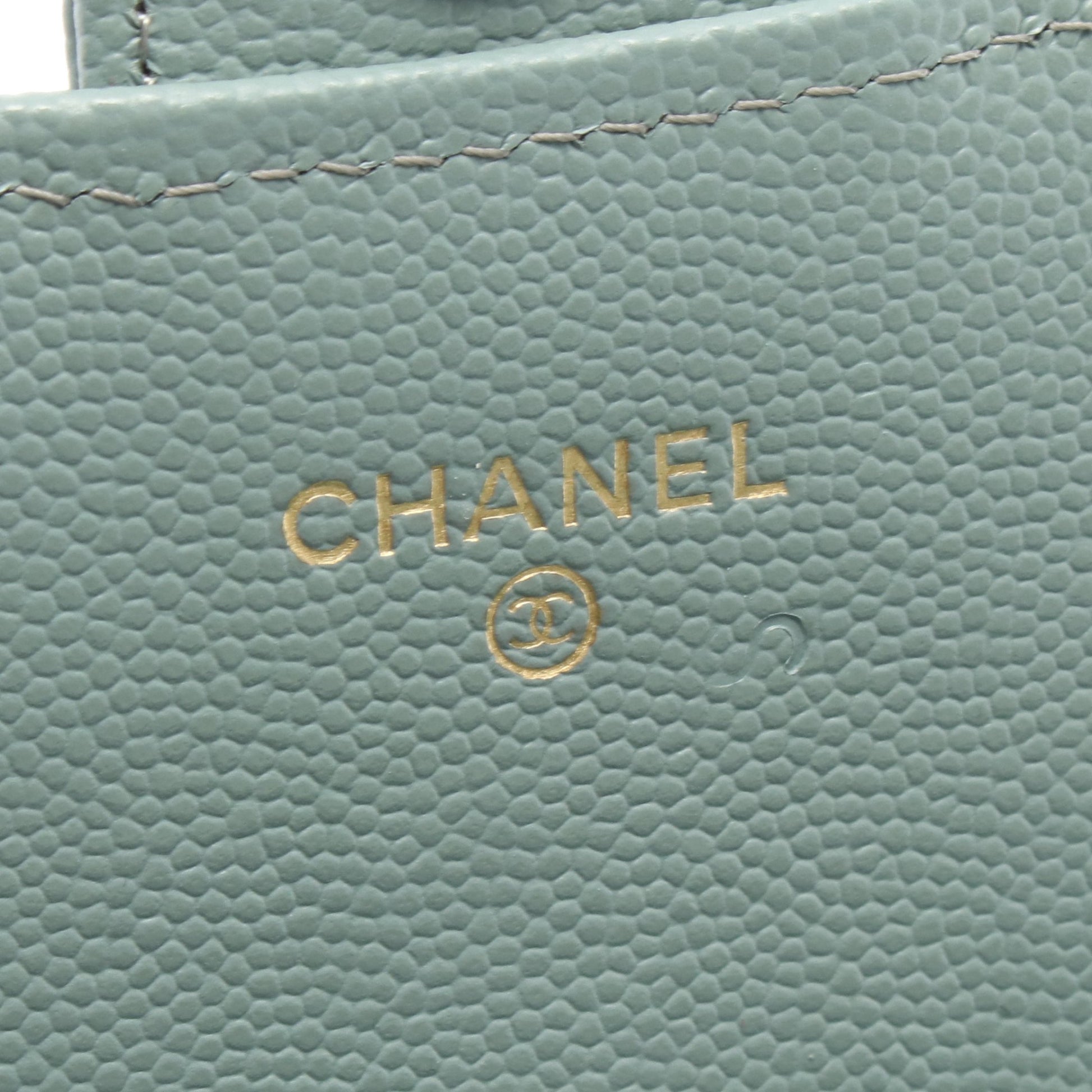 マトラッセ チェーンウォレット キャビアスキン グレーグリーン ゴールド金具 シャネル バッグ CHANEL