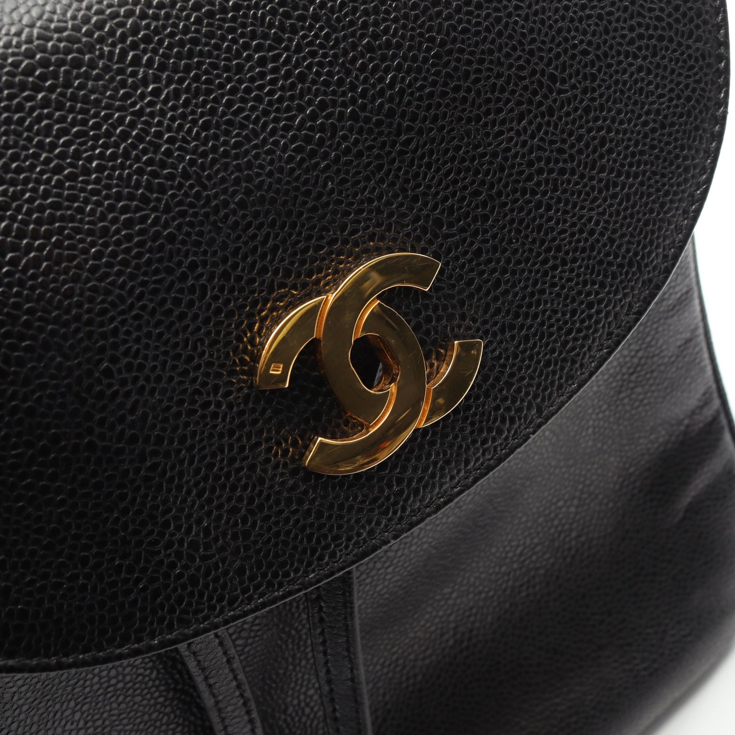ココマーク バックパック リュックサック キャビアスキン ブラック ゴールド金具 シャネル バッグ CHANEL