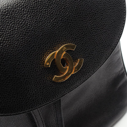 ココマーク バックパック リュックサック キャビアスキン ブラック ゴールド金具 シャネル バッグ CHANEL