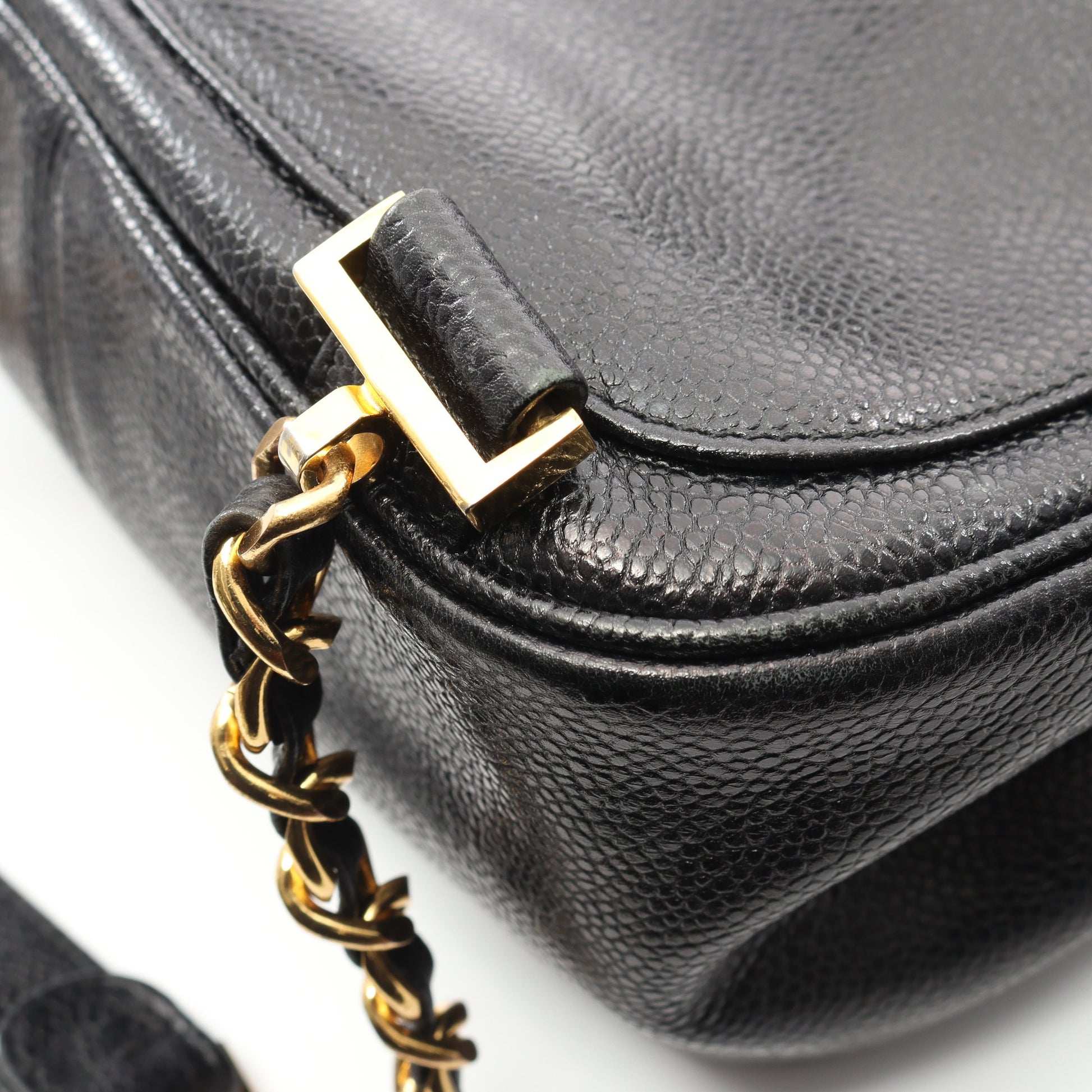 ココマーク バックパック リュックサック キャビアスキン ブラック ゴールド金具 シャネル バッグ CHANEL
