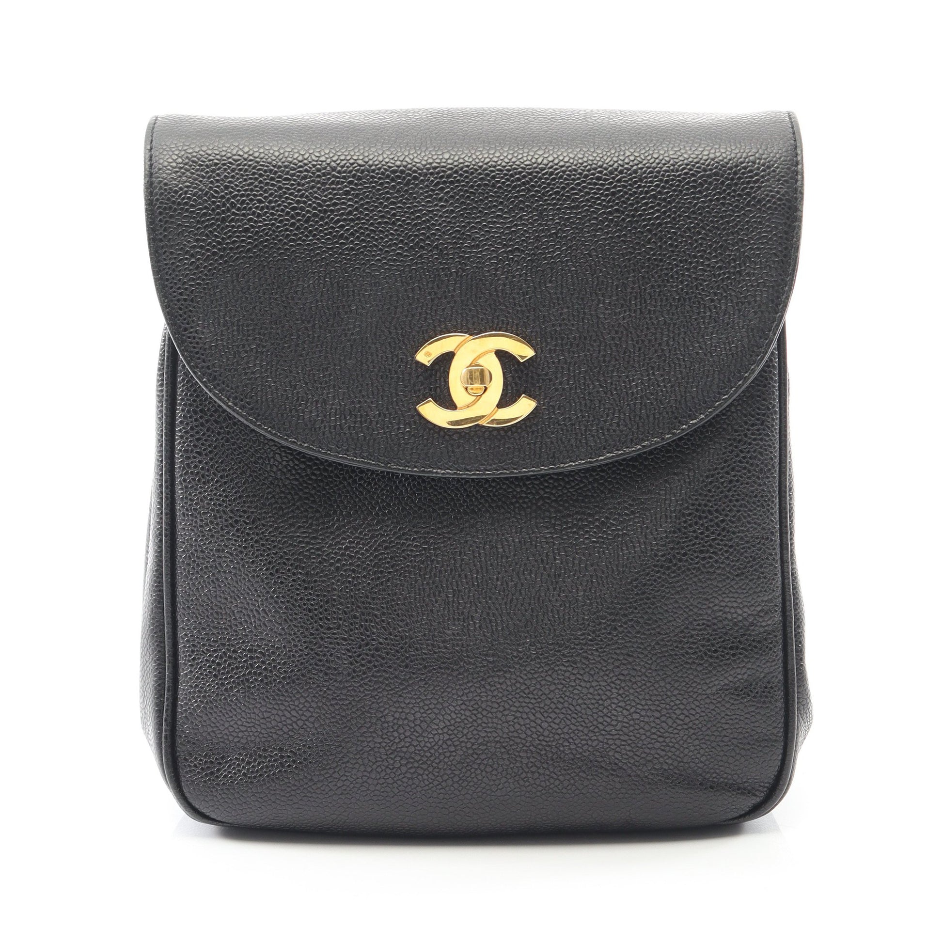 ココマーク バックパック リュックサック キャビアスキン ブラック ゴールド金具 シャネル バッグ CHANEL