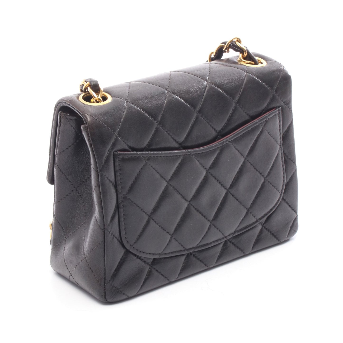 ミニマトラッセ チェーンショルダーバッグ ラムスキン ブラック ゴールド金具 シャネル バッグ CHANEL