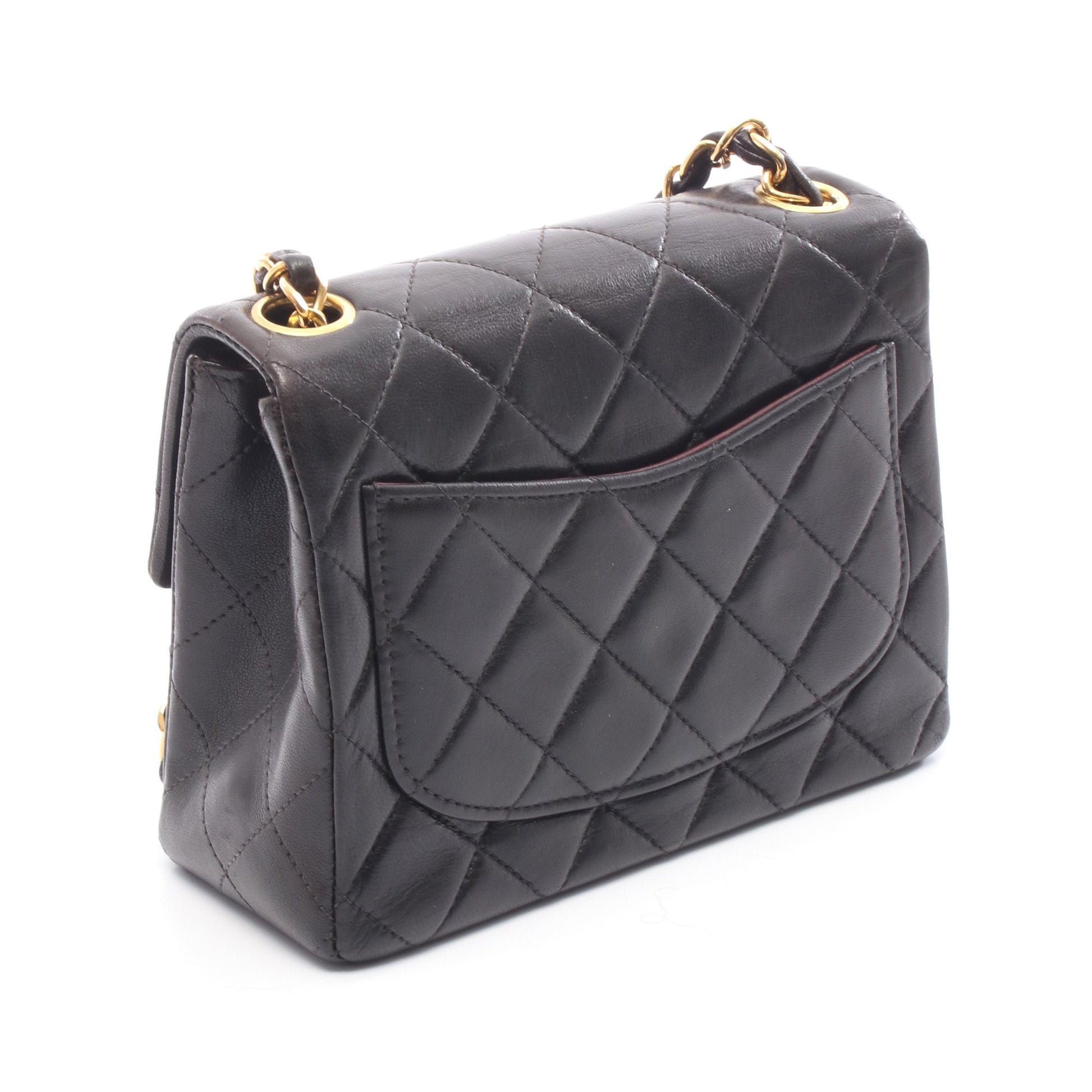 ミニマトラッセ チェーンショルダーバッグ ラムスキン ブラック ゴールド金具 シャネル バッグ CHANEL
