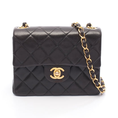 ミニマトラッセ チェーンショルダーバッグ ラムスキン ブラック ゴールド金具 シャネル バッグ CHANEL