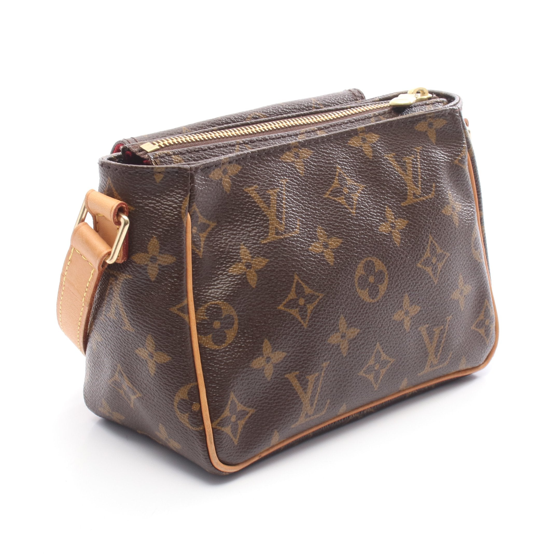 ヴィバシテPM モノグラム ショルダーバッグ PVC レザー ブラウン ルイ