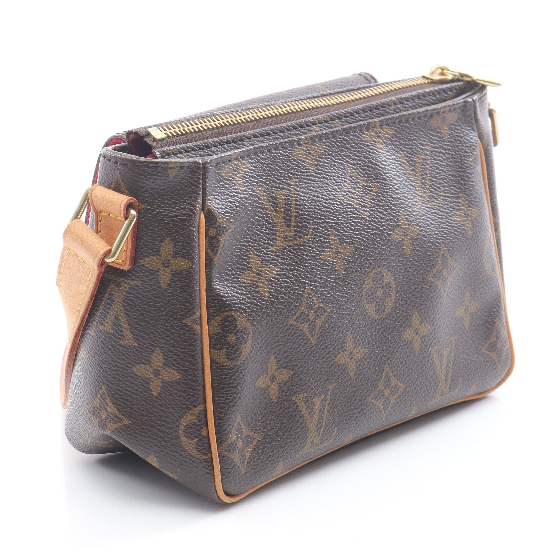 ヴィバシテPM モノグラム ショルダーバッグ PVC レザー ブラウン ルイ