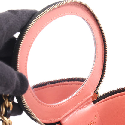 マトラッセ スモール バニティ チェーンショルダーバッグ エナメルレザー ブラック ゴールド金具 シャネル バッグ CHANEL