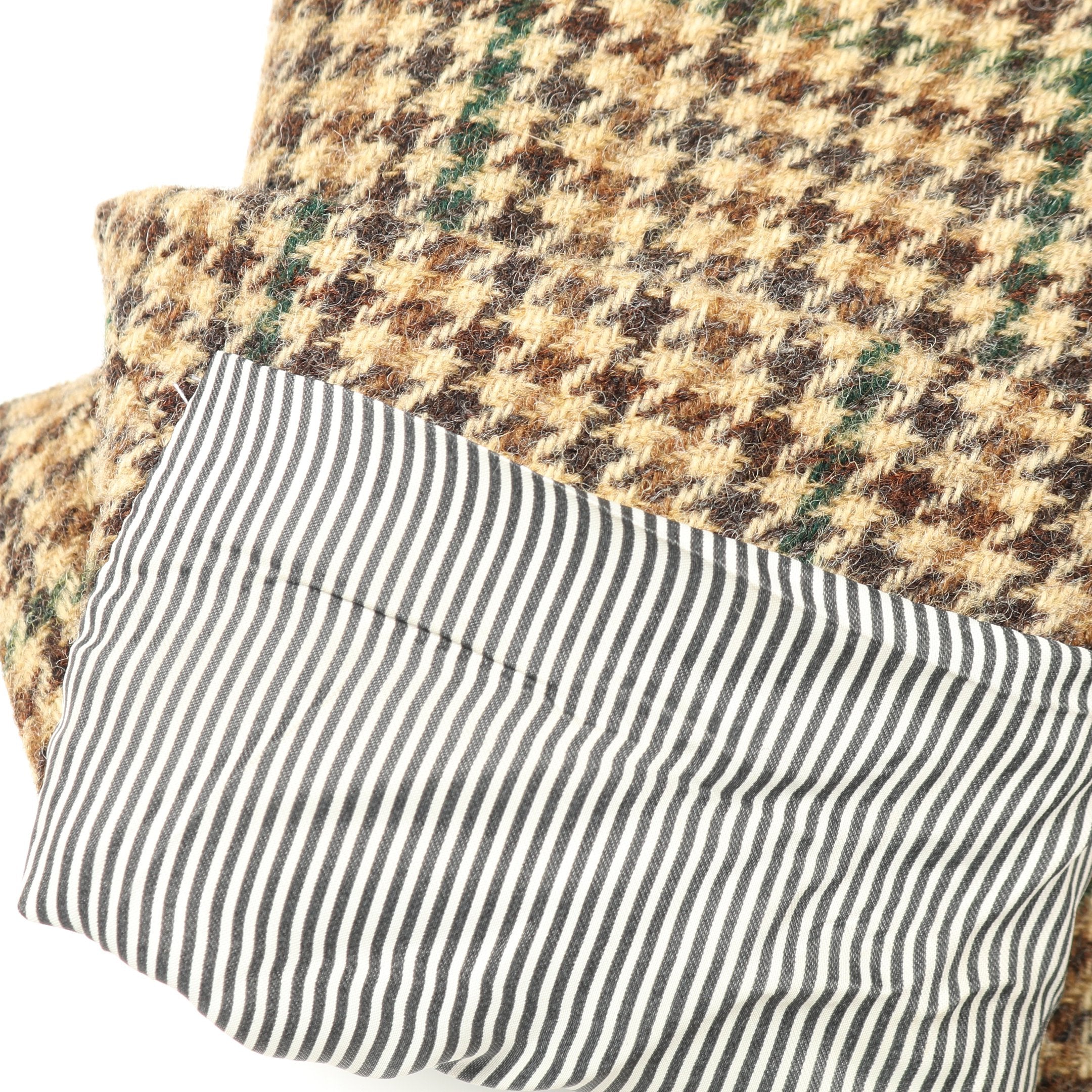 テーラードジャケット 千鳥格子 ウール ベージュ マルチカラー