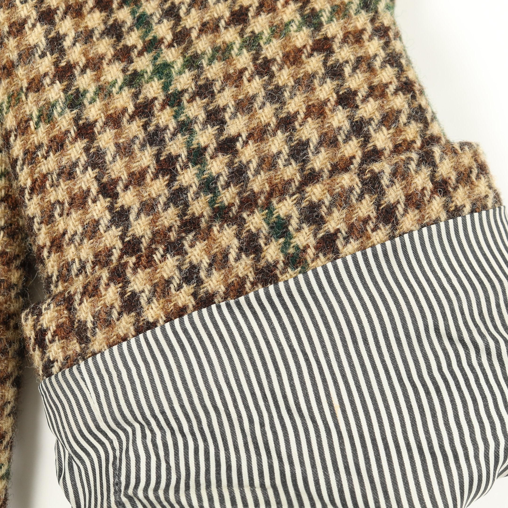 テーラードジャケット 千鳥格子 ウール ベージュ マルチカラー