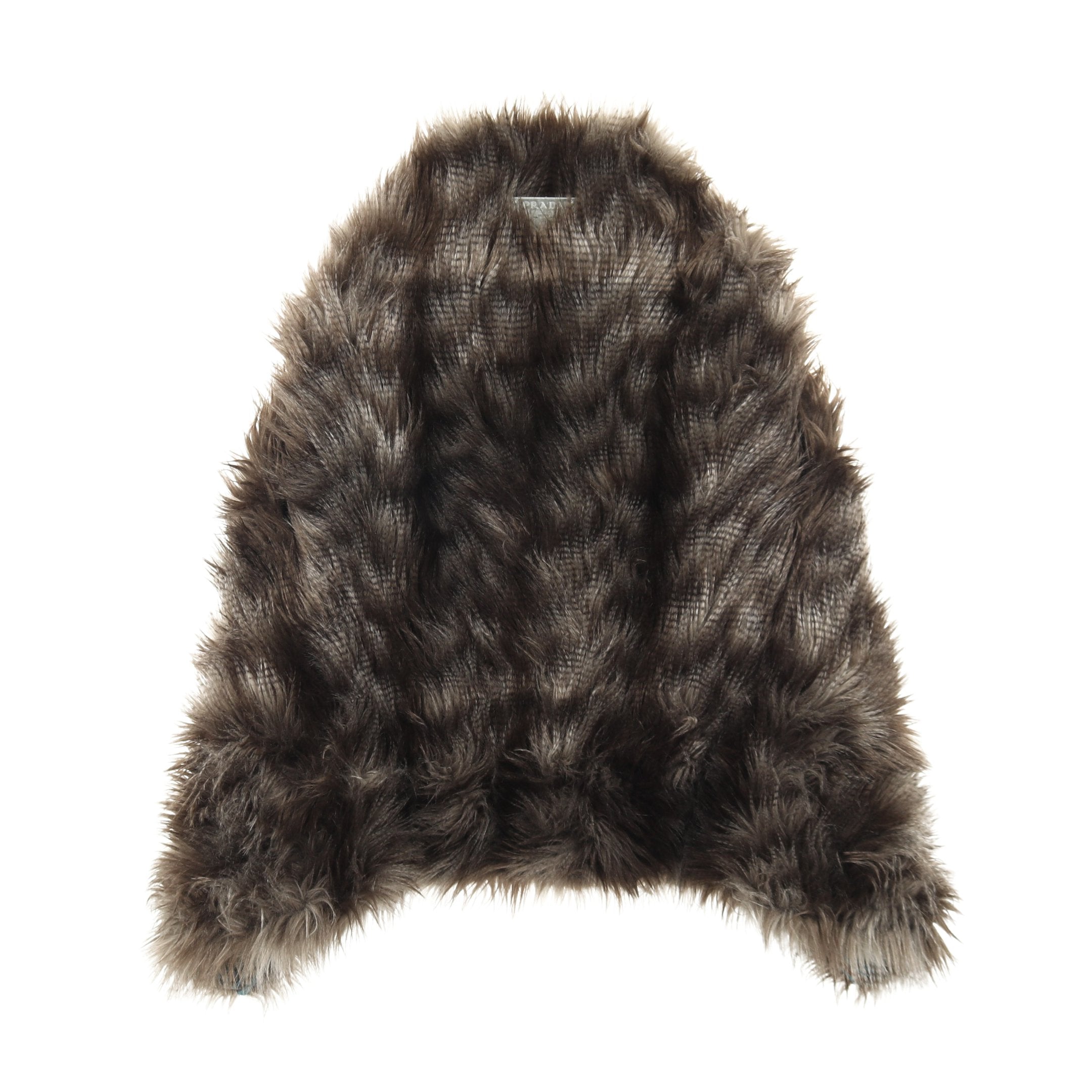 ロングジレ ファーコート ノースリーブ モダクリル ウール グレー