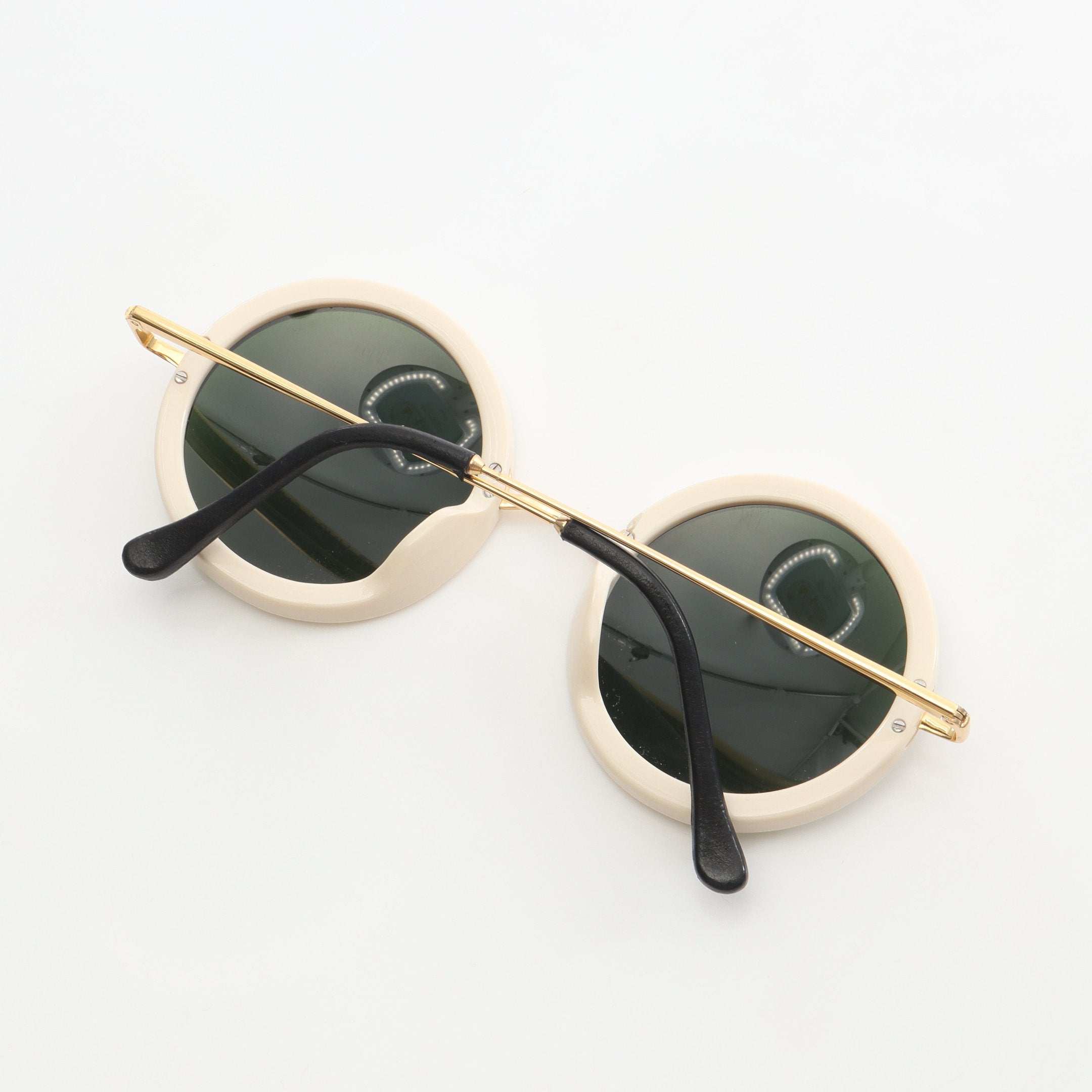 THE ROW サングラス LINDA FARROW コラボ THE ROW × LINDA FARROW ラウンド サングラス GP オフホワイト ダーク