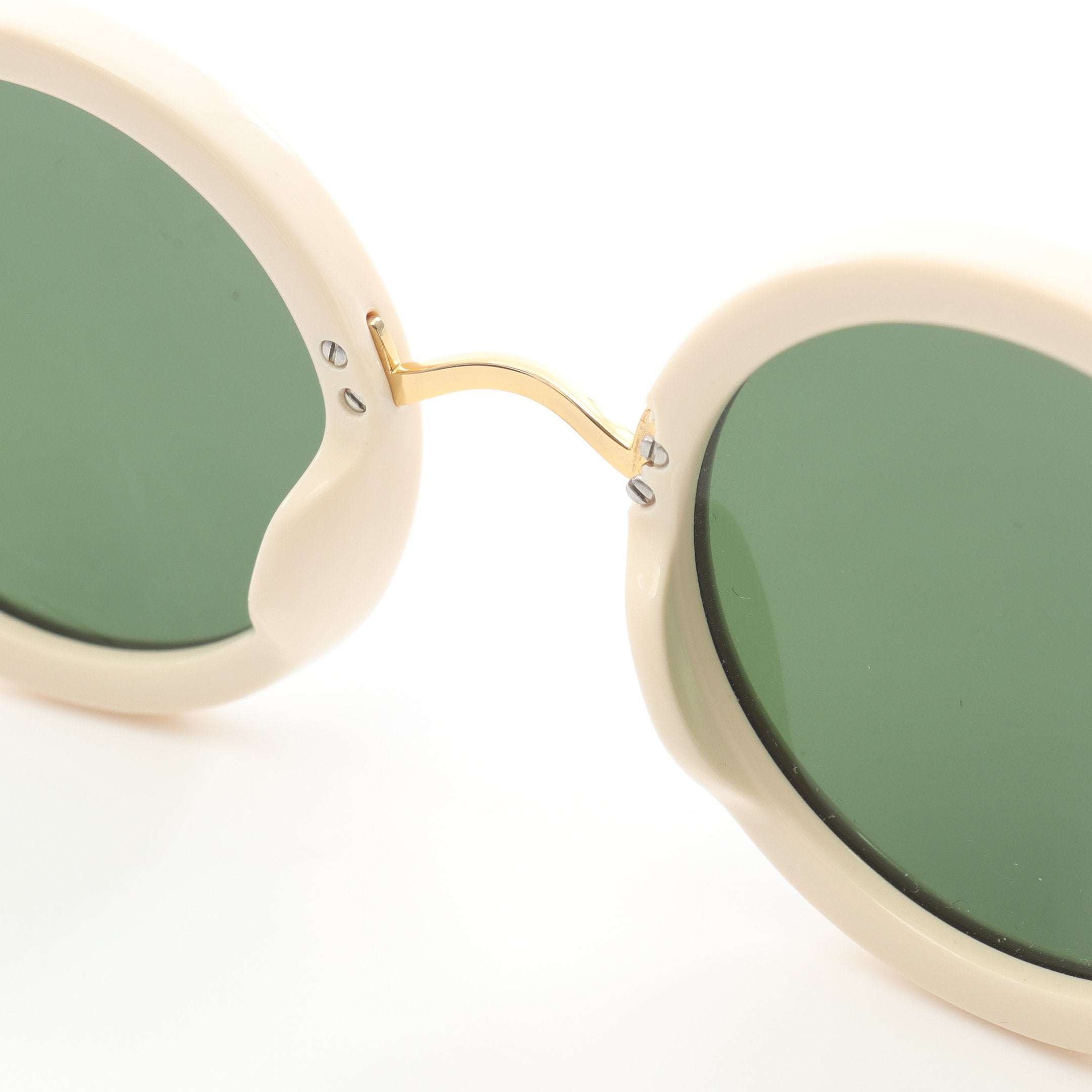 THE ROW × LINDA FARROW ラウンド サングラス GP オフホワイト ダーク