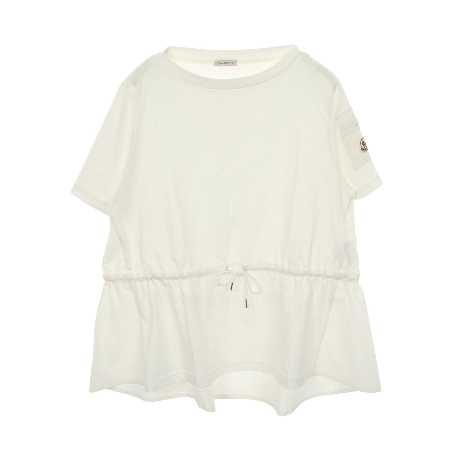 アイコンパッチ チュニック 半袖Tシャツ コットン ホワイト モンクレール トップス MONCLER