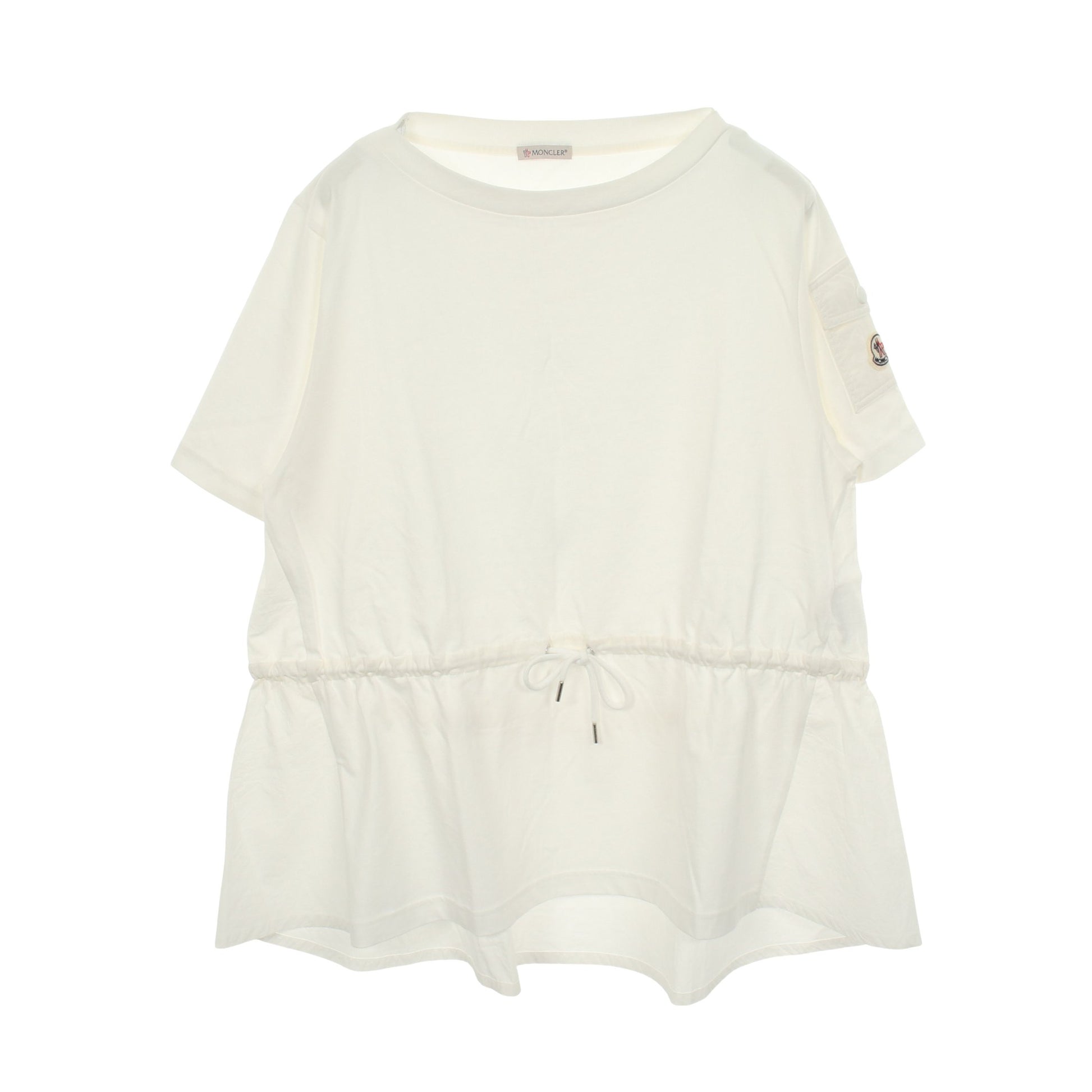 アイコンパッチ チュニック 半袖Tシャツ コットン ホワイト モンクレール トップス MONCLER