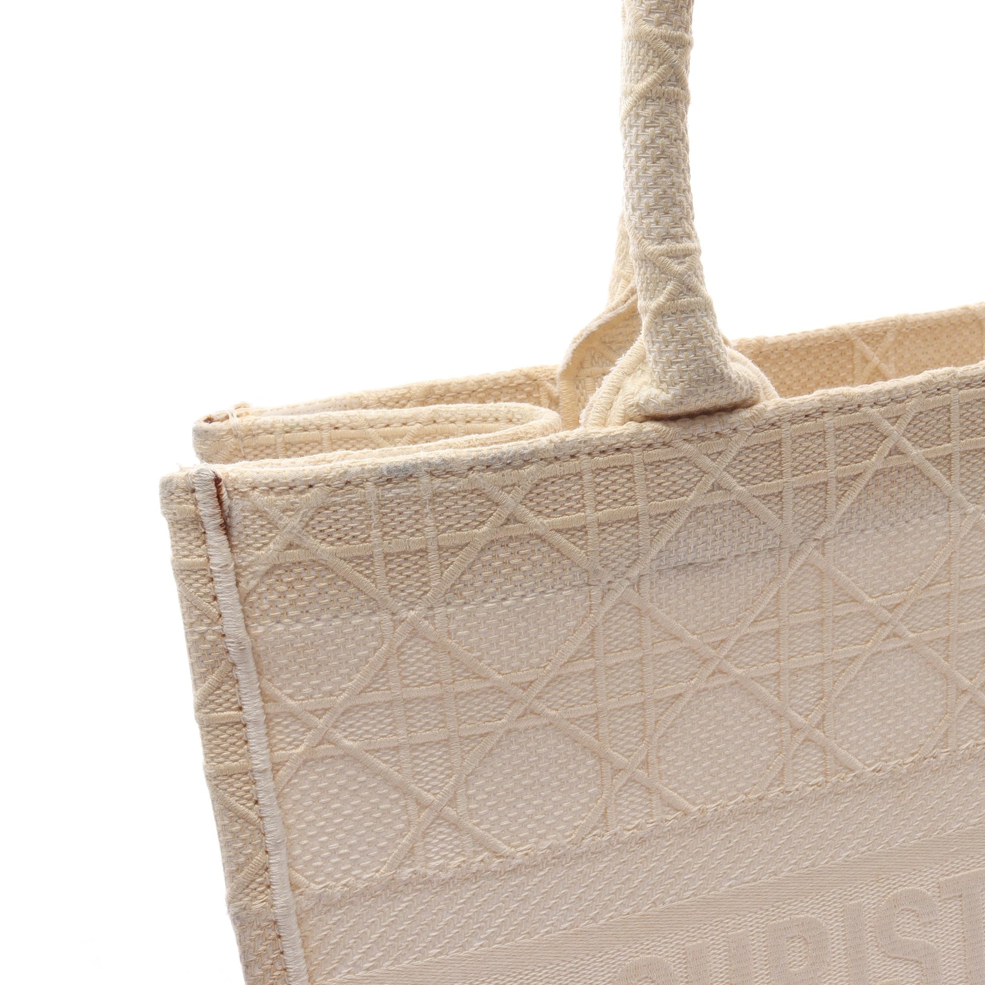 BOOK TOTE ブックトート ミディアム ハンドバッグ トートバッグ キャンバス アイボリー クリスチャンディオール バッグ Christian Dior