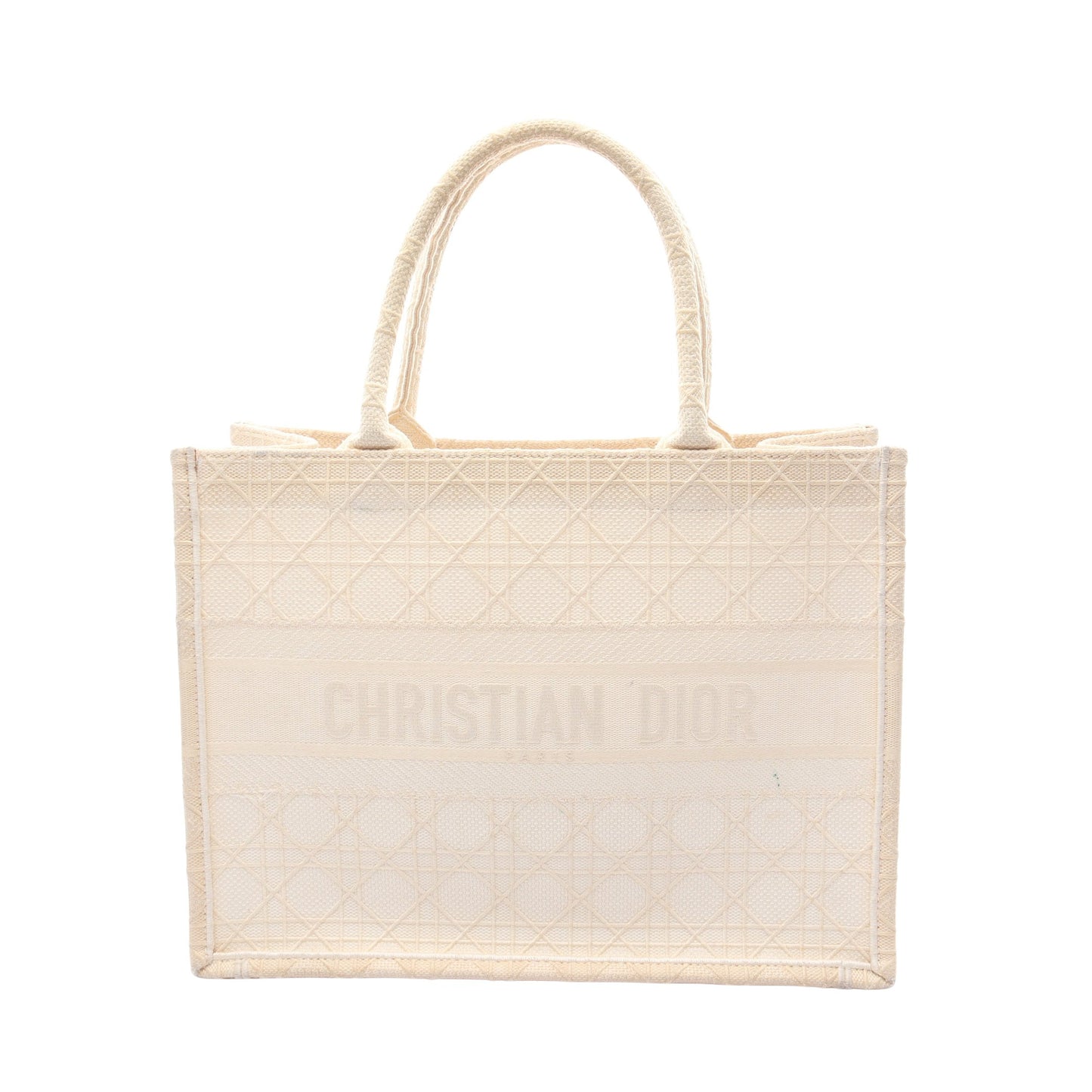 BOOK TOTE ブックトート ミディアム ハンドバッグ トートバッグ キャンバス アイボリー クリスチャンディオール バッグ Christian Dior