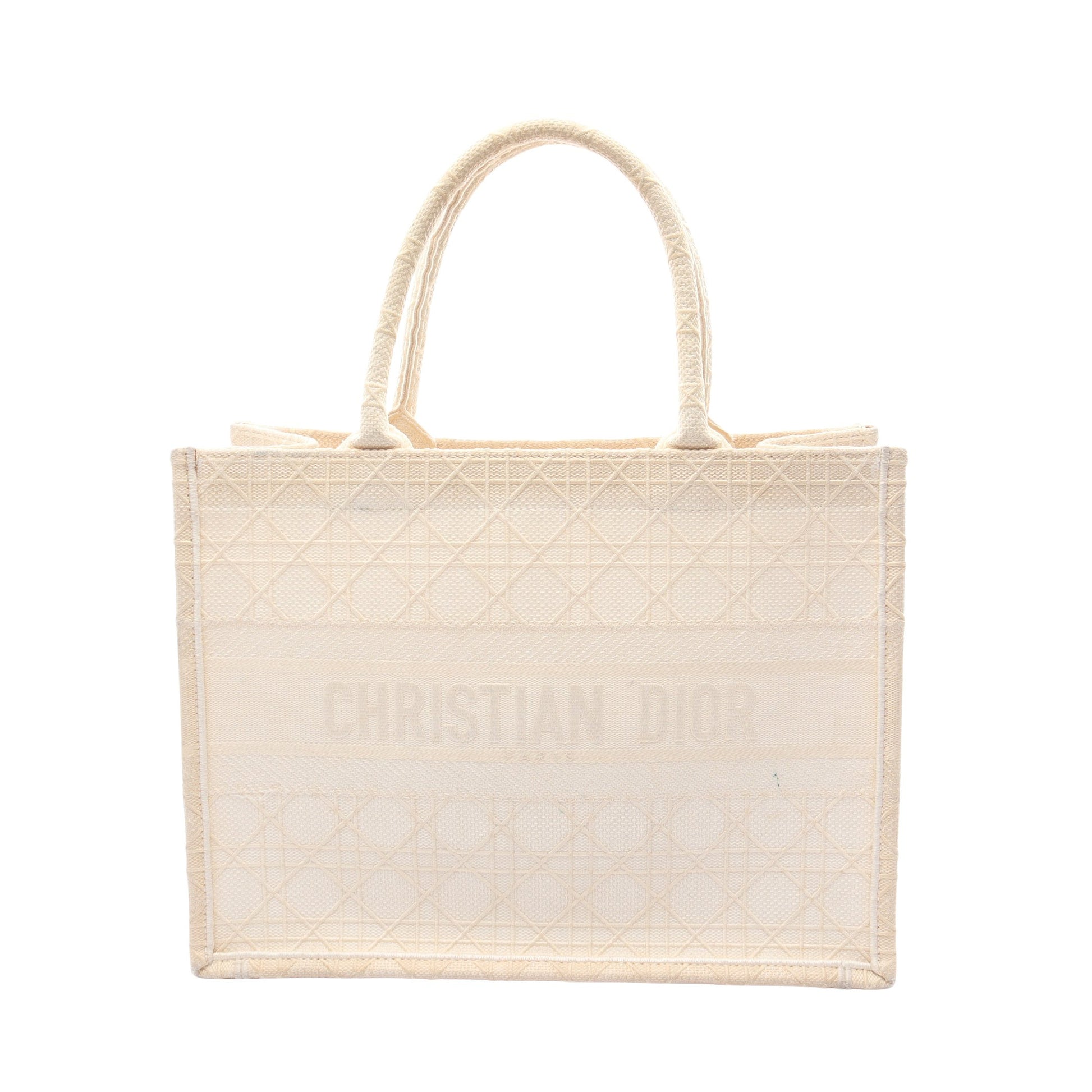 BOOK TOTE ブックトート ミディアム ハンドバッグ トートバッグ キャンバス アイボリー クリスチャンディオール バッグ Christian Dior
