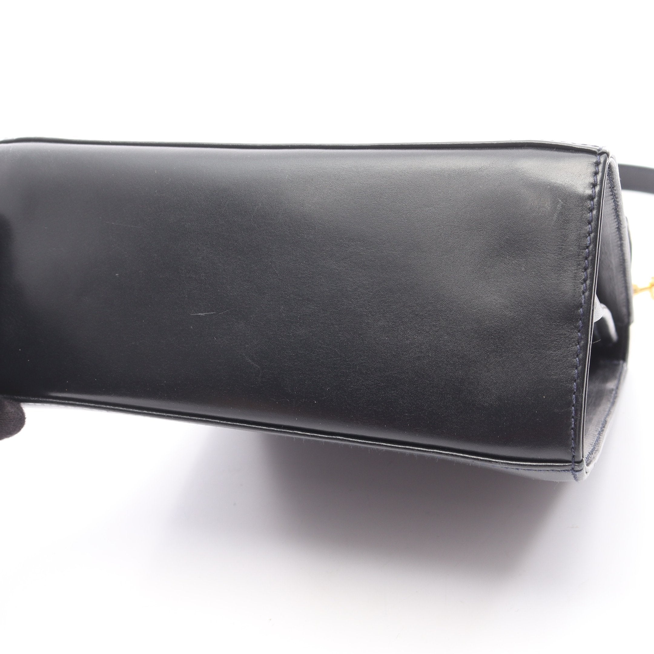 ガンチーニ ハンドバッグ レザー ブラック 2WAY サルヴァトーレ