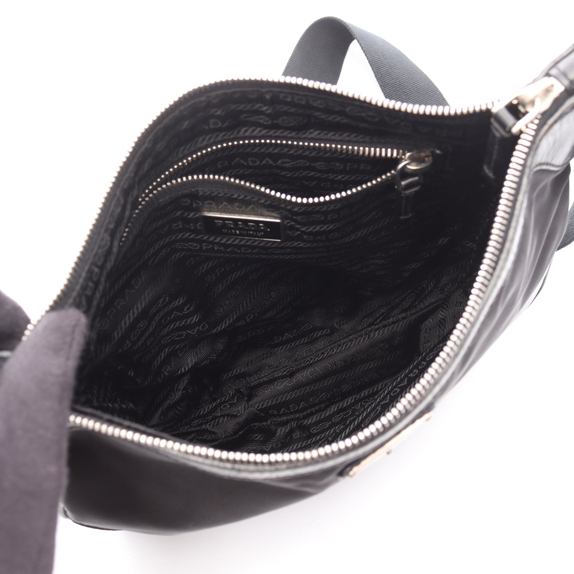 ショルダーバッグ ナイロン レザー ブラック プラダ バッグ PRADA