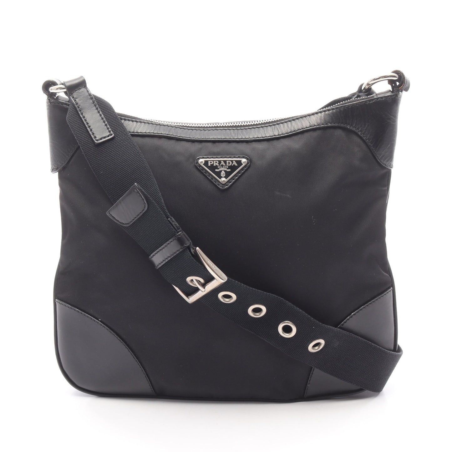ショルダーバッグ ナイロン レザー ブラック プラダ バッグ PRADA