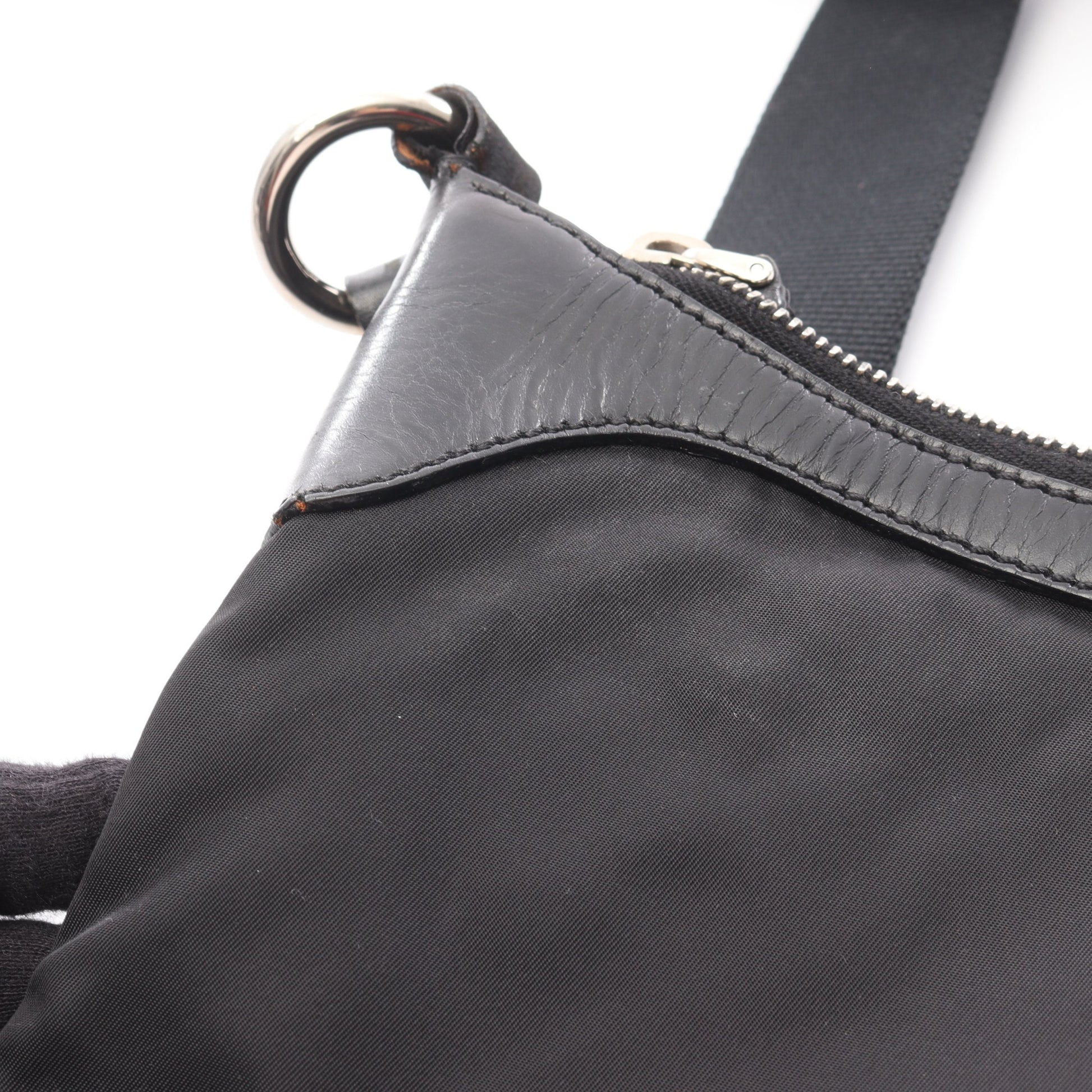 ショルダーバッグ ナイロン レザー ブラック プラダ バッグ PRADA