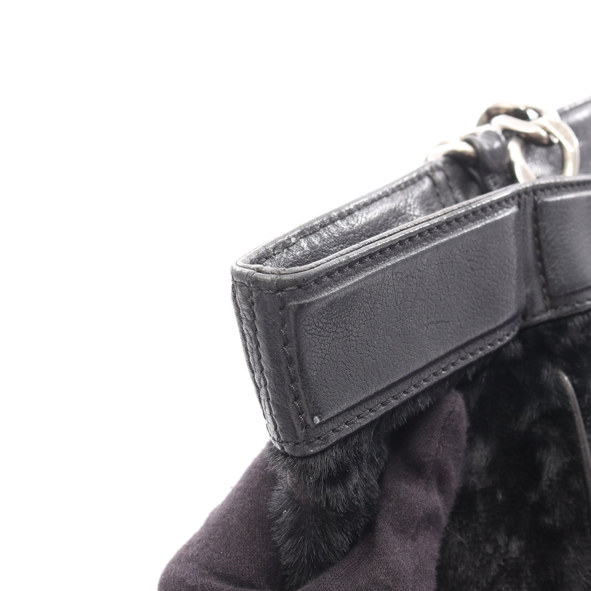 チェーンショルダーバッグ チェーントートバッグ ハラコ レザー ブラック シルバー金具 シャネル バッグ CHANEL