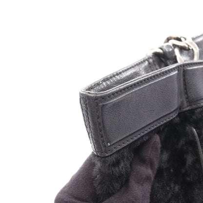 チェーンショルダーバッグ チェーントートバッグ ハラコ レザー ブラック シルバー金具 シャネル バッグ CHANEL