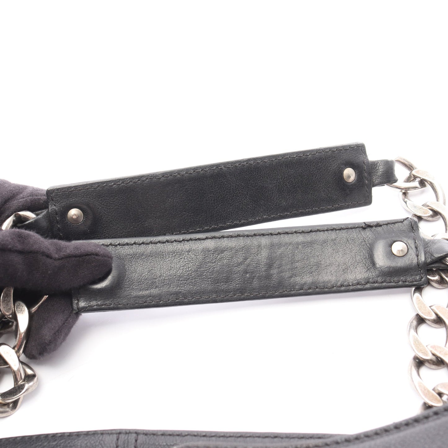 チェーンショルダーバッグ チェーントートバッグ ハラコ レザー ブラック シルバー金具 シャネル バッグ CHANEL