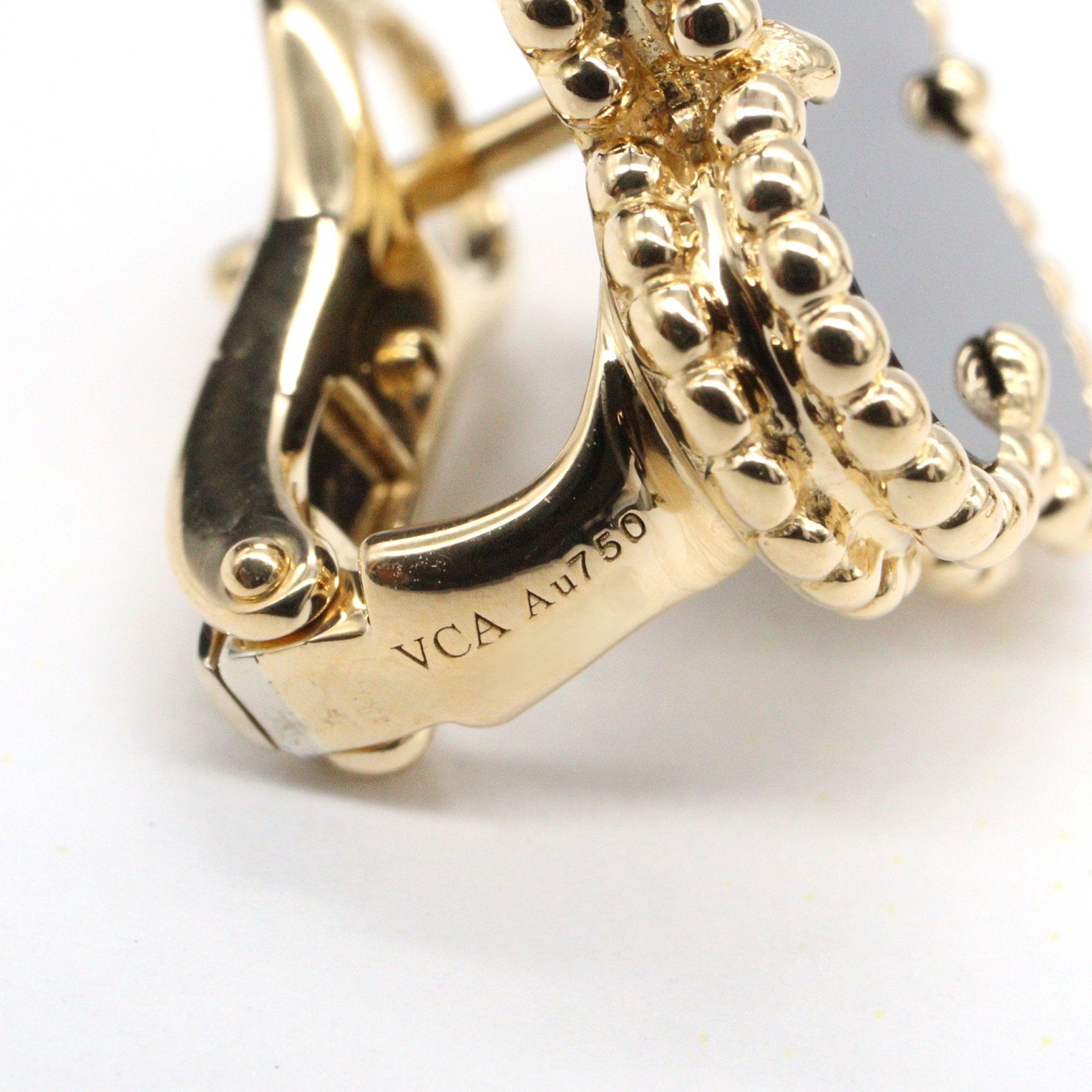 ヴィンテージアルハンブラ オニキス ピアス ピアス K18YG オニキス