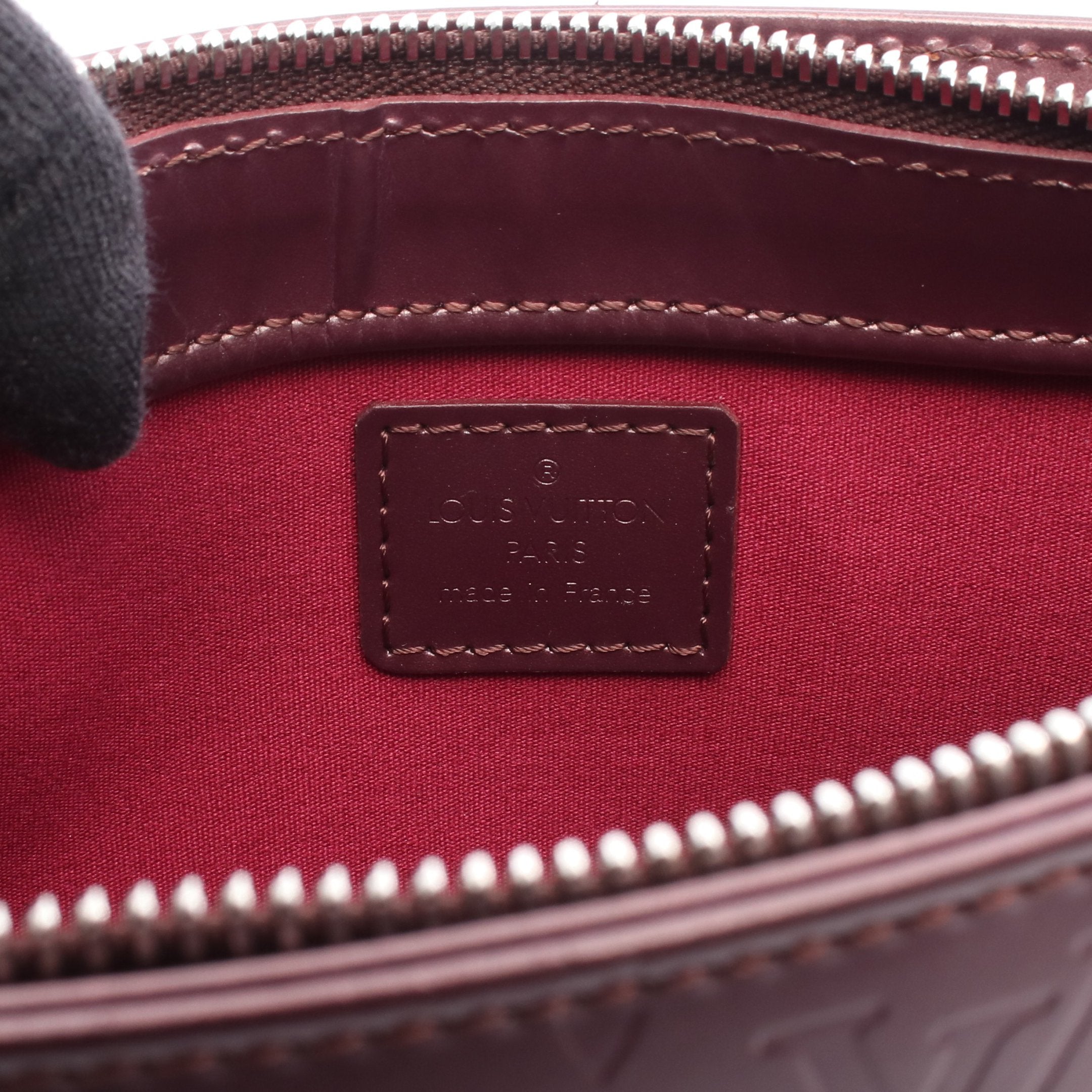 ファウラー モノグラムマット ヴィオレ ハンドバッグ レザー パープル