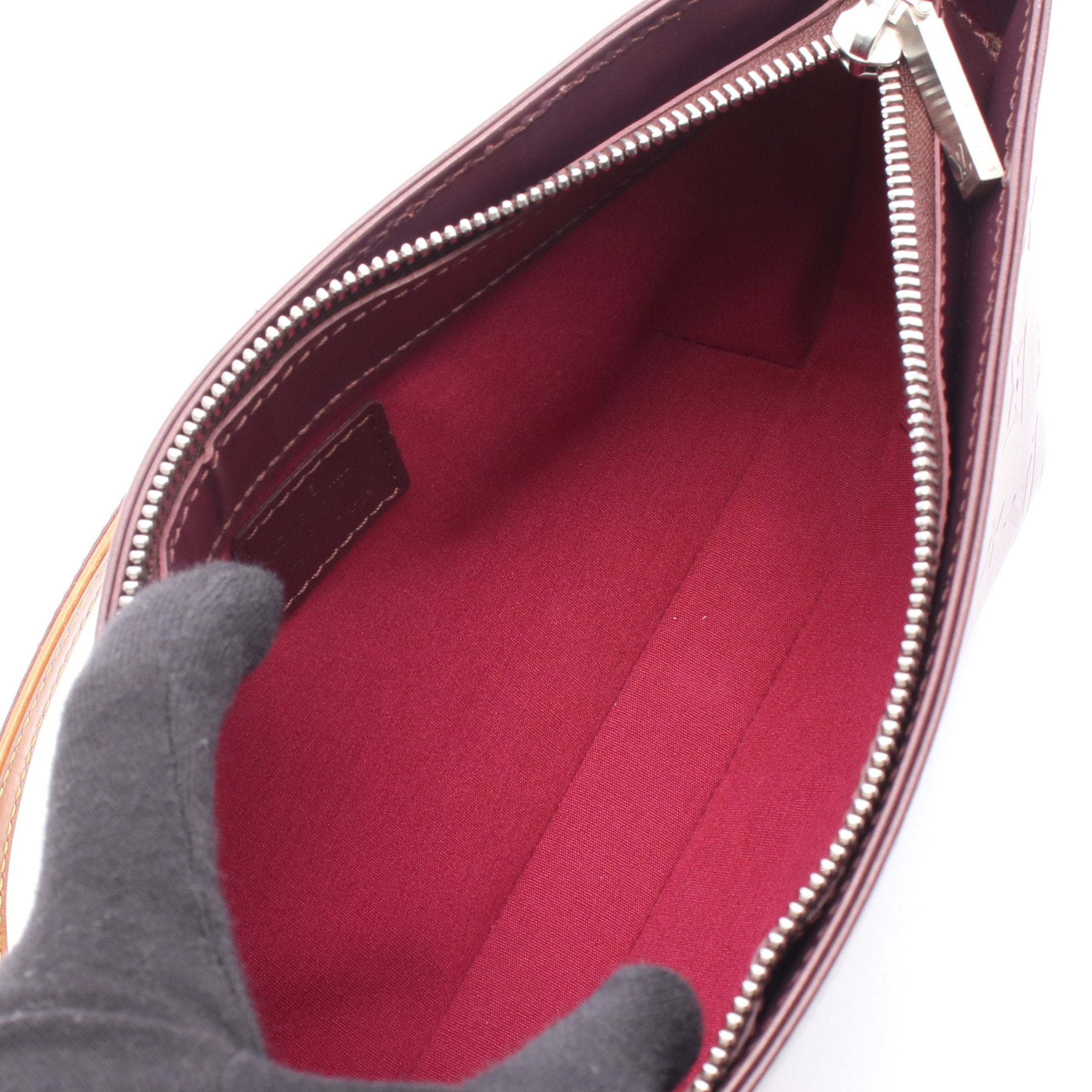 ファウラー モノグラムマット ヴィオレ ハンドバッグ レザー パープル