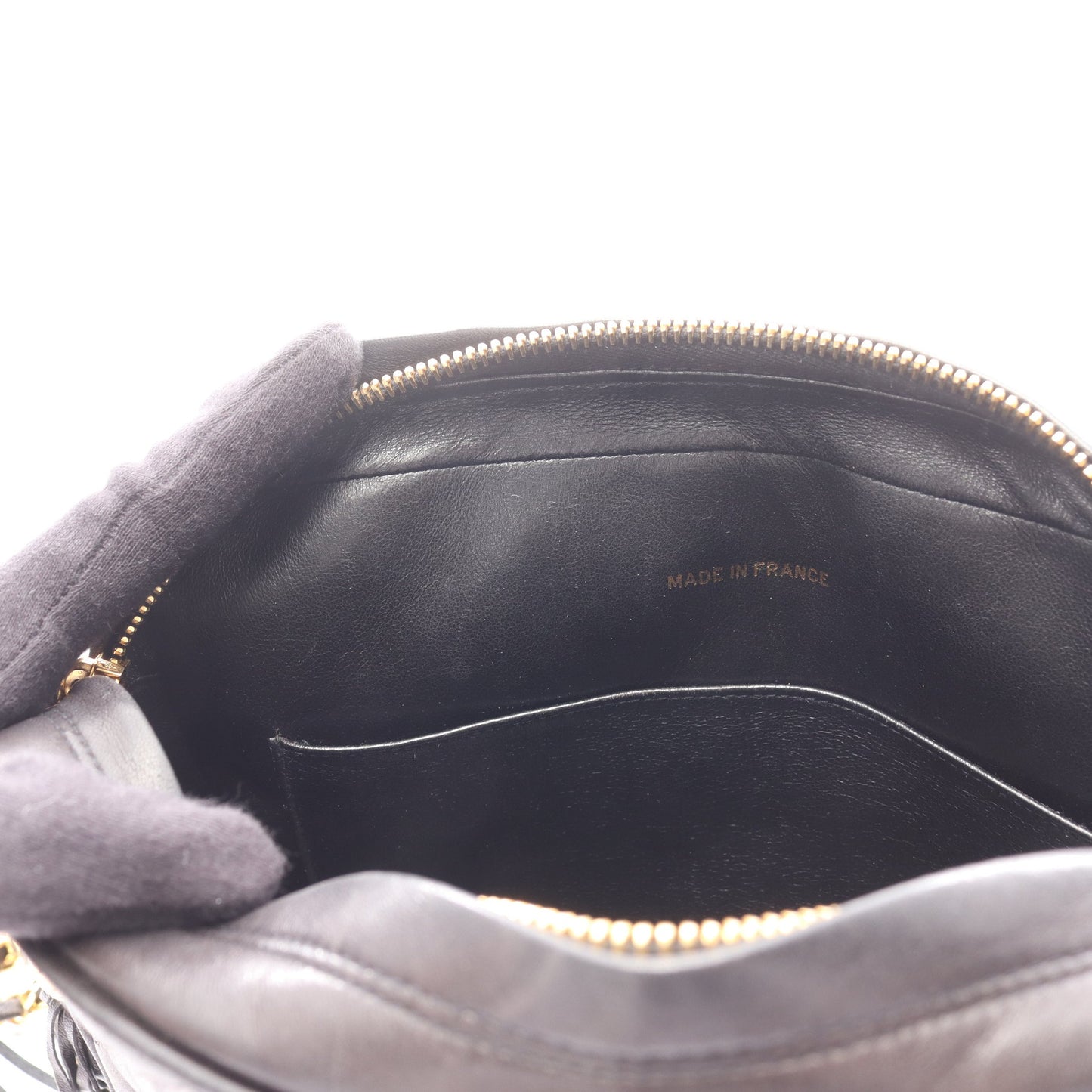 マトラッセ チェーンショルダーバッグ ラムスキン ブラック ゴールド金具 シャネル バッグ CHANEL