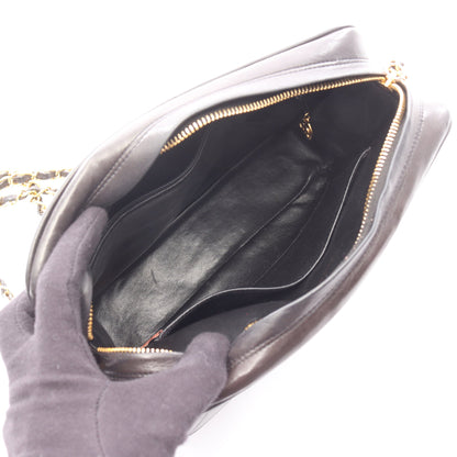 マトラッセ チェーンショルダーバッグ ラムスキン ブラック ゴールド金具 シャネル バッグ CHANEL