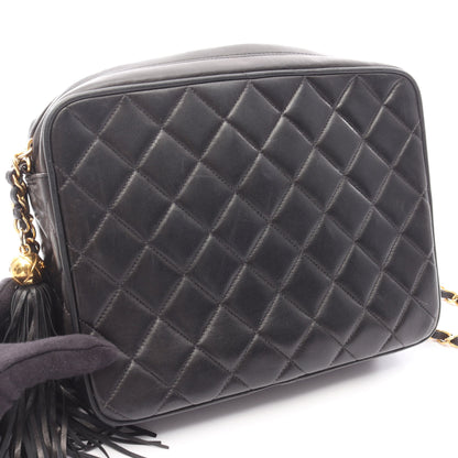 マトラッセ チェーンショルダーバッグ ラムスキン ブラック ゴールド金具 シャネル バッグ CHANEL