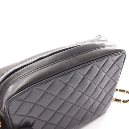マトラッセ チェーンショルダーバッグ ラムスキン ブラック ゴールド金具 シャネル バッグ CHANEL