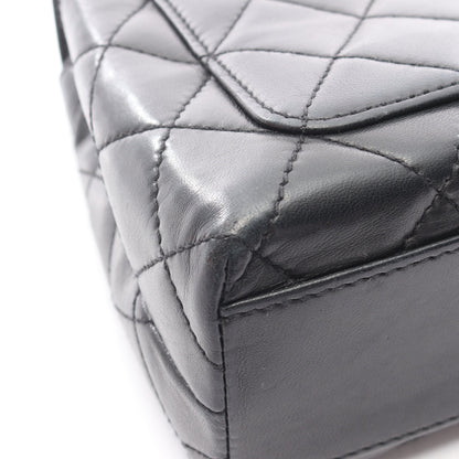 マトラッセ トップハンドル ハンドバッグ ラムスキン ブラック ゴールド金具 シャネル バッグ CHANEL