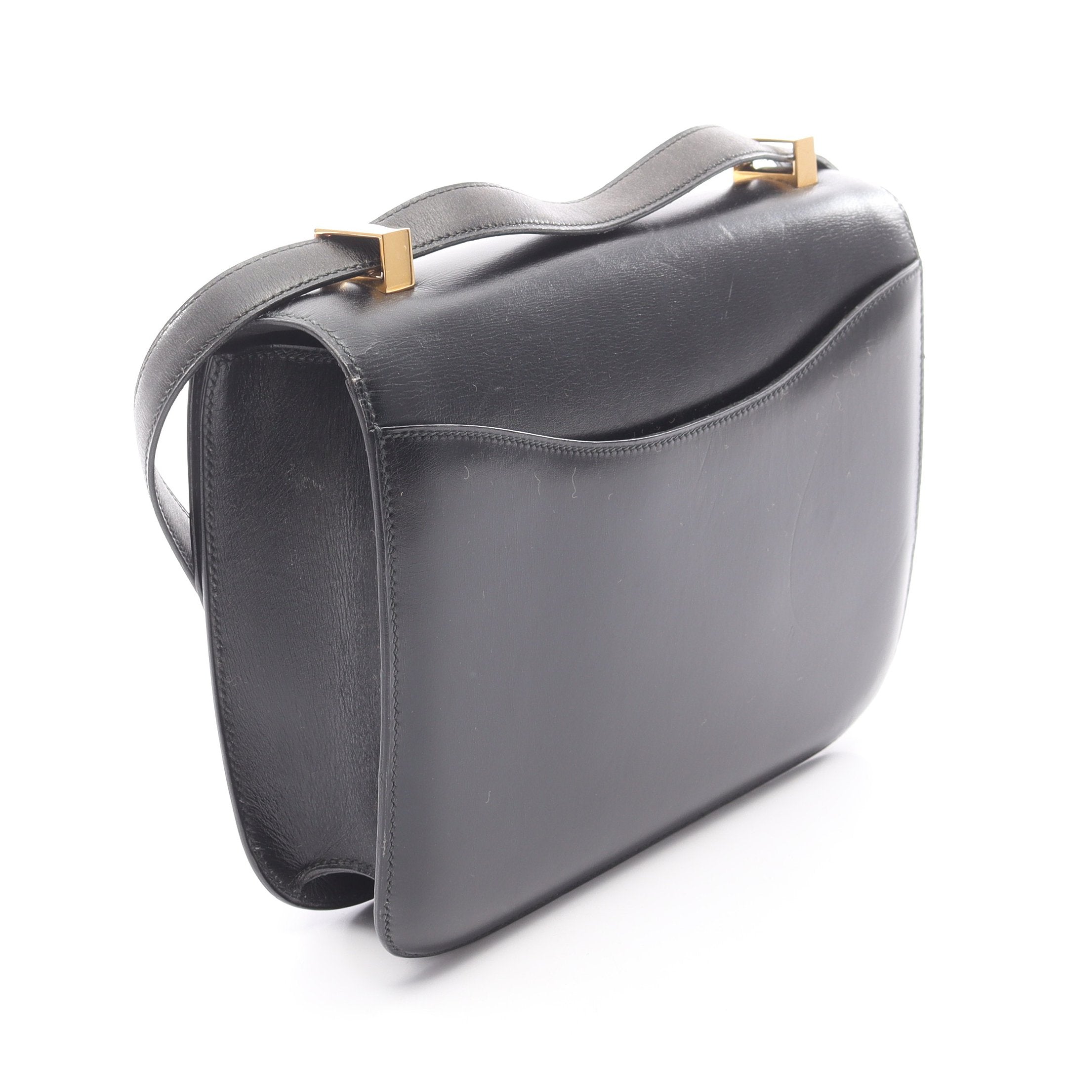 コンスタンス24 ショルダーバッグ ボックスカーフ ブラック ゴールド