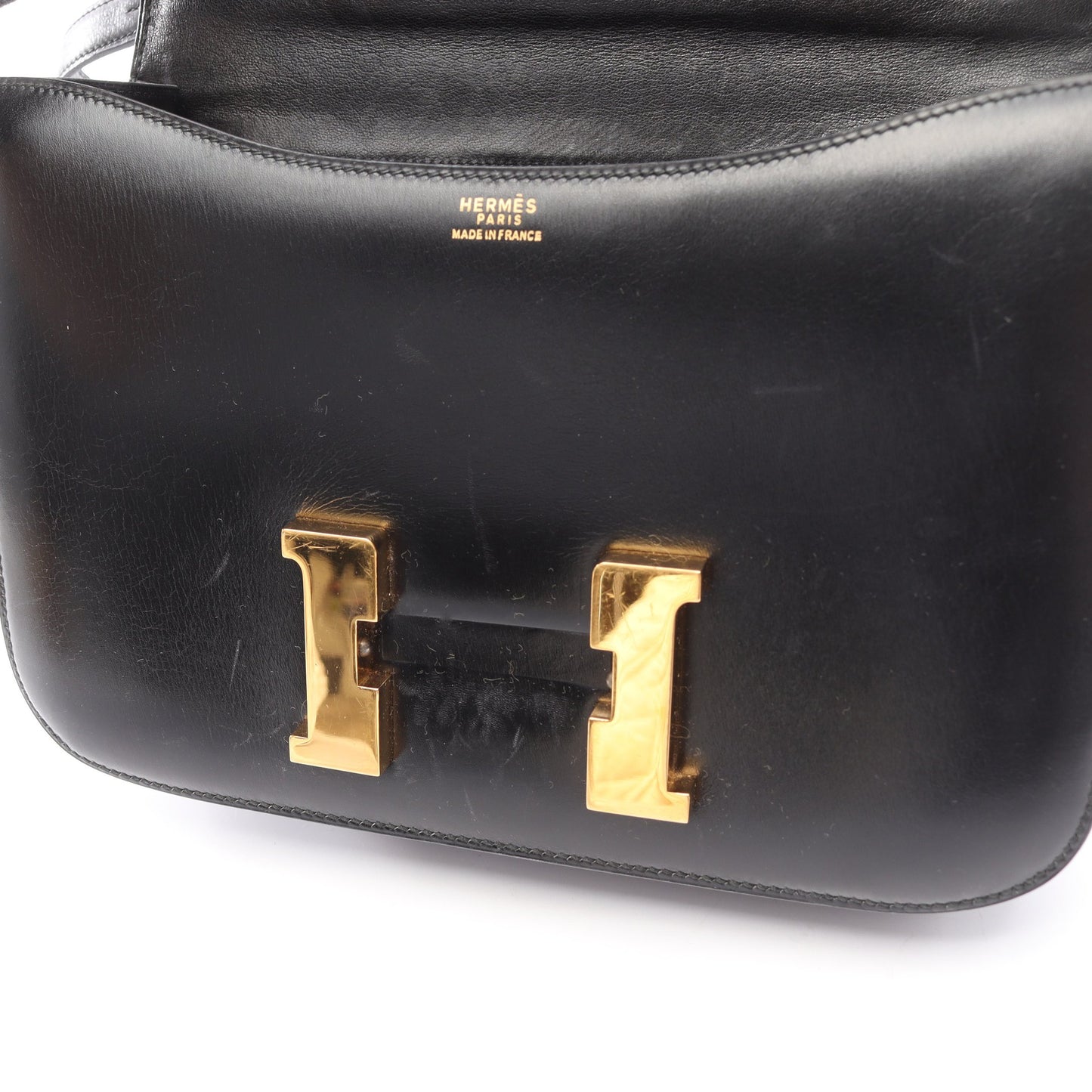 コンスタンス24 ショルダーバッグ ボックスカーフ ブラック ゴールド金具 ○I刻印 エルメス バッグ HERMES