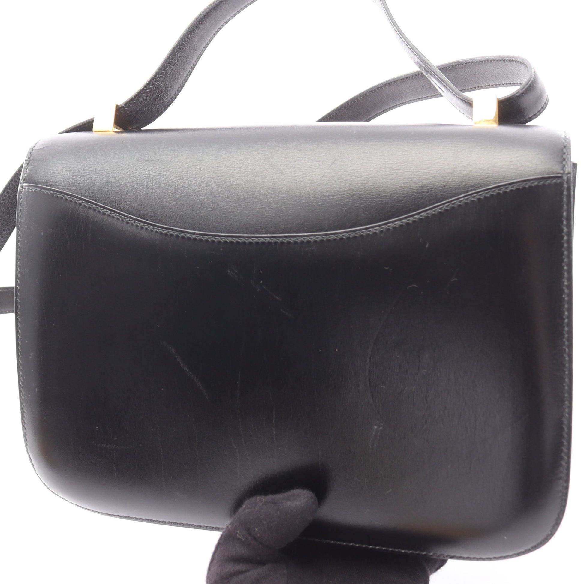 コンスタンス24 ショルダーバッグ ボックスカーフ ブラック ゴールド金具 ○I刻印 エルメス バッグ HERMES