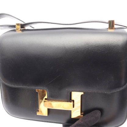 コンスタンス24 ショルダーバッグ ボックスカーフ ブラック ゴールド金具 ○I刻印 エルメス バッグ HERMES