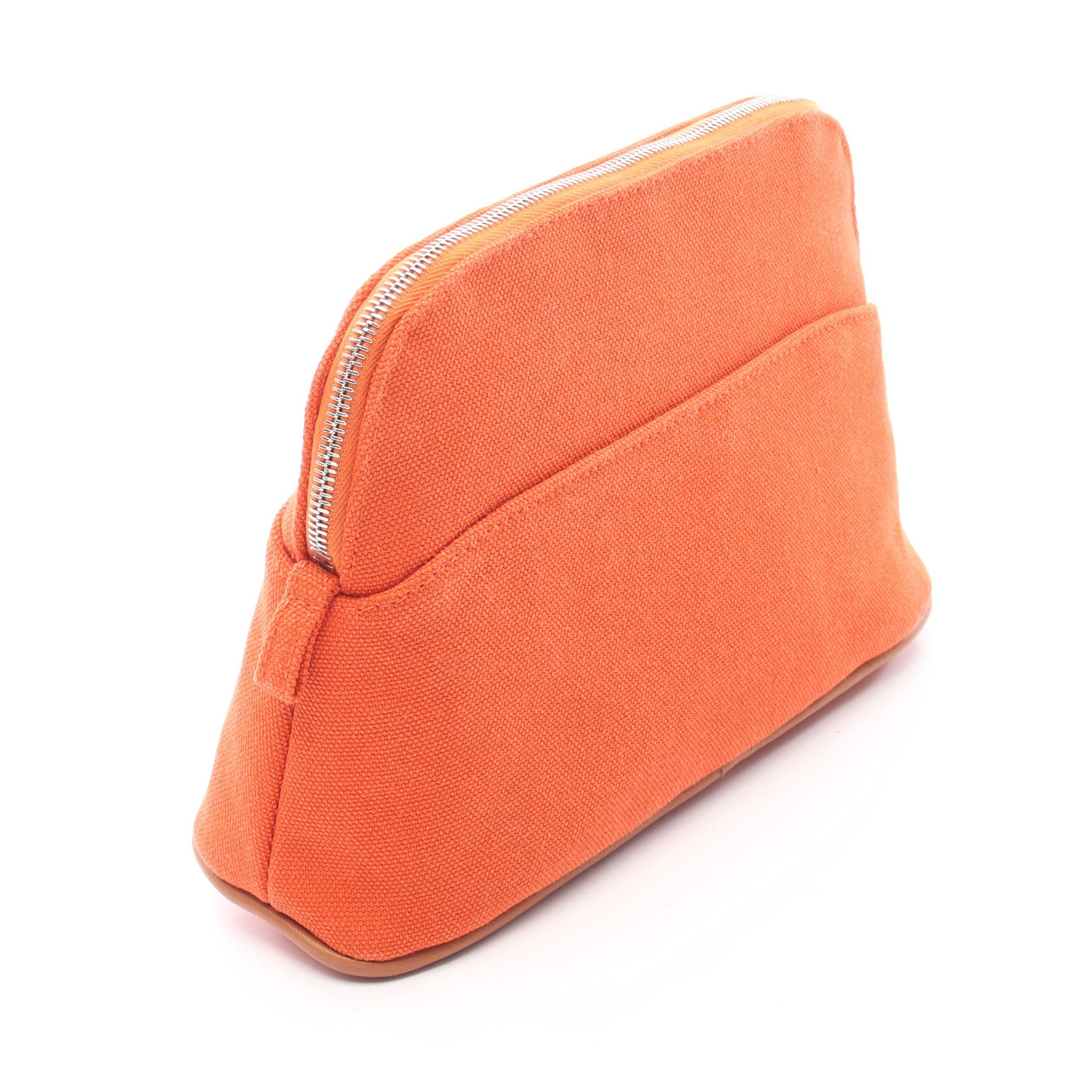 ボリードポーチ20 ポーチ キャンバス レザー オレンジ ライトブラウン