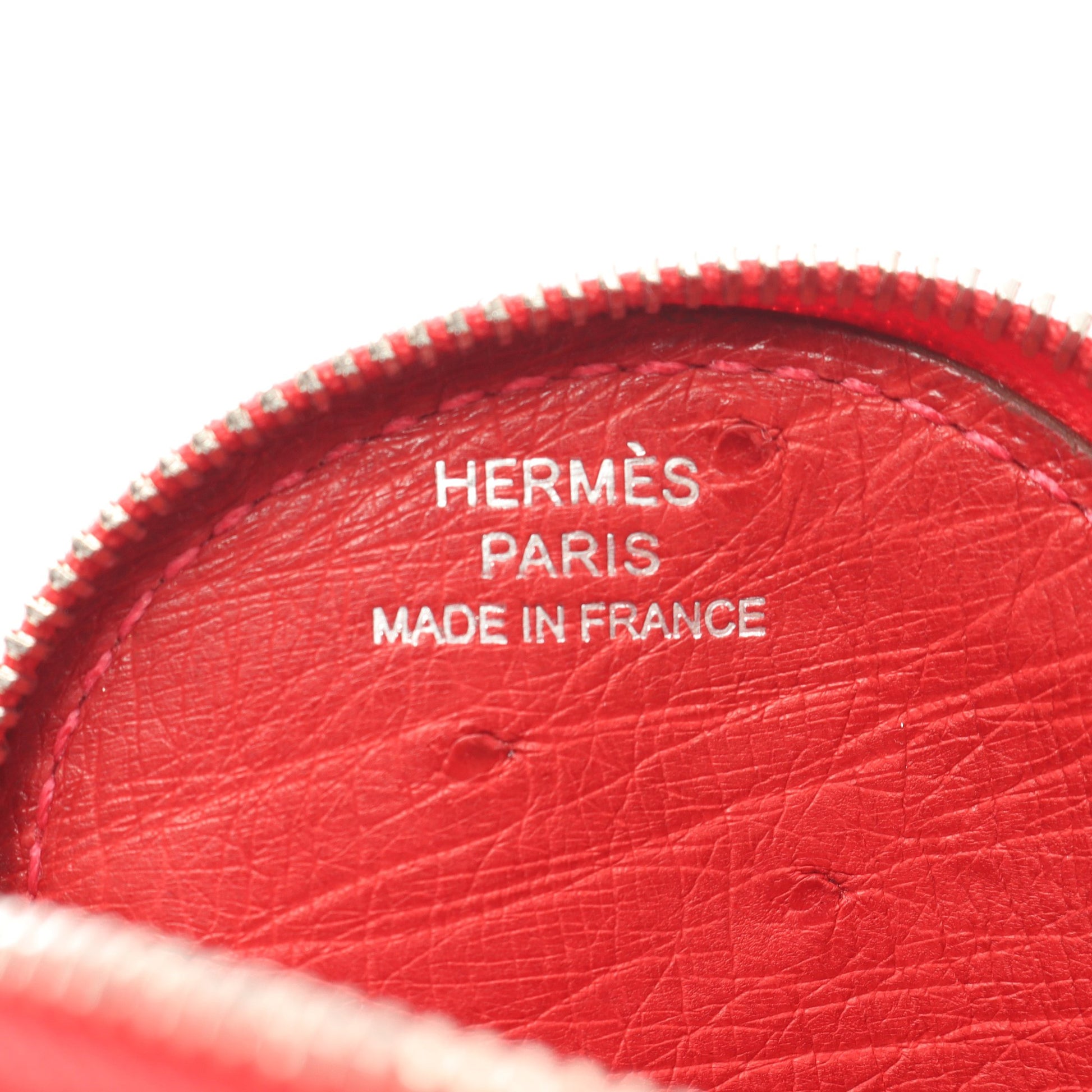 トゥッティ フルッティ コインケース オーストリッチ レッド シルバー金具 イチゴ X刻印 エルメス 財布・小物 HERMES