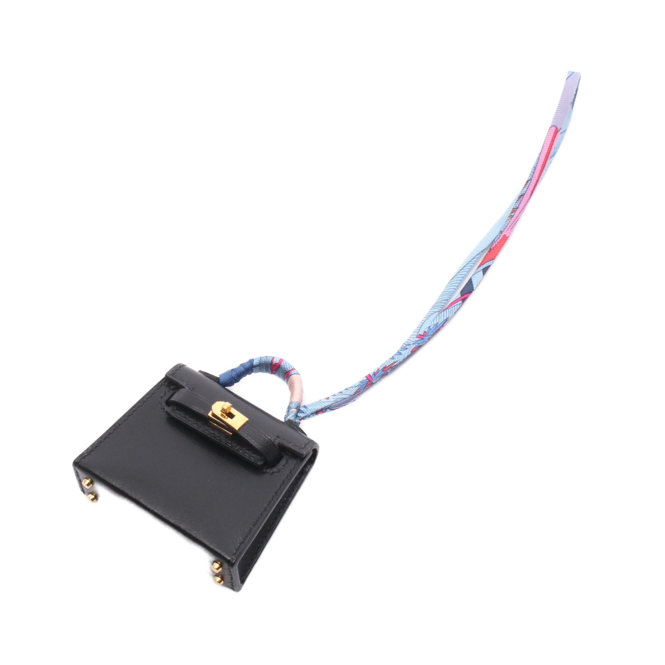 エルメス HERMES ケリーツイリー チャーム アクセサリー レザー シルク ヴォータデラクト ヴォータデラクト レディース ブラウン系 【中古】 ケリーツイリー バッグチャーム ヴォータデラクト シルク ブラック