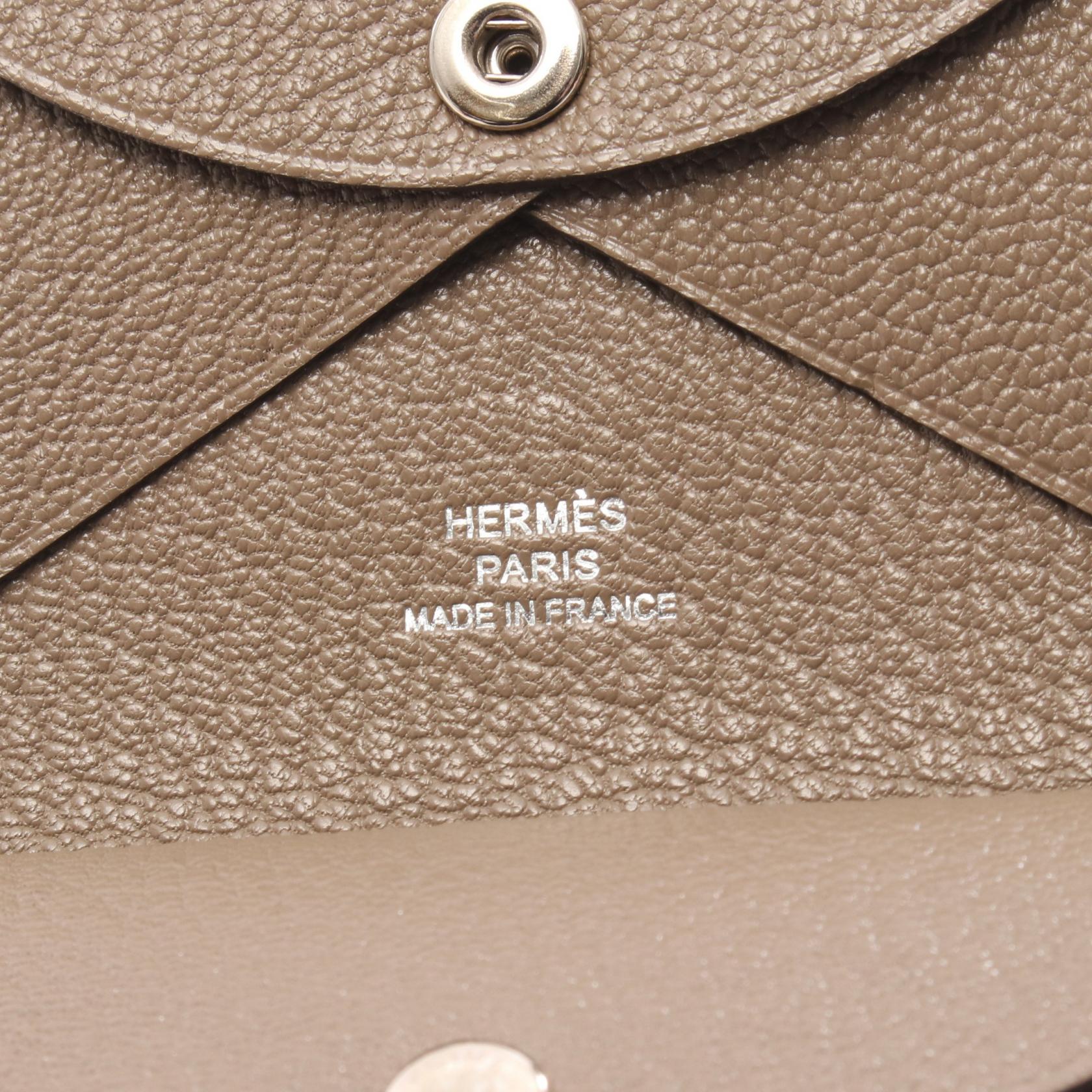 カルヴィデュオ エトゥープ コインケース シェーブル グレーブラウン