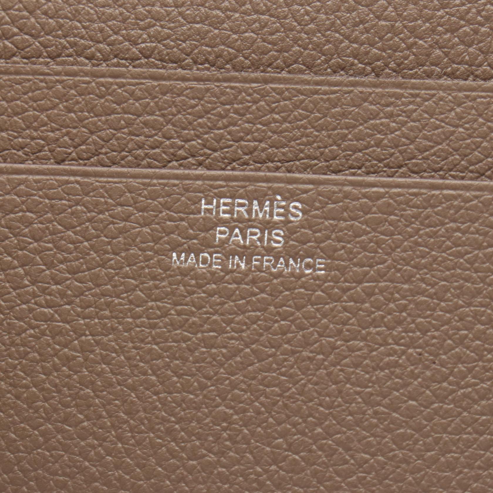 Hセリエ エトゥープ カードケース エバーカラー グレーブラウン W刻印