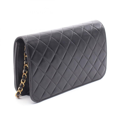 マトラッセ フルフラップ チェーンショルダーバッグ ラムスキン ブラック ゴールド金具 シャネル バッグ CHANEL